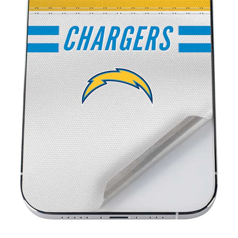 NFL Los Angeles Chargers White Striped iPhone 12 Pro Max Skin